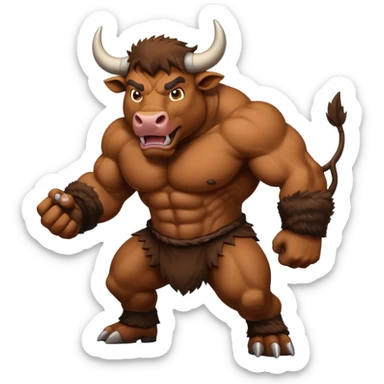 A mad bull sticker
