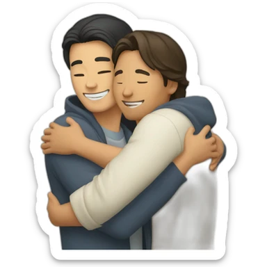 Asian male Berkeley student hugging jesus christ sticker