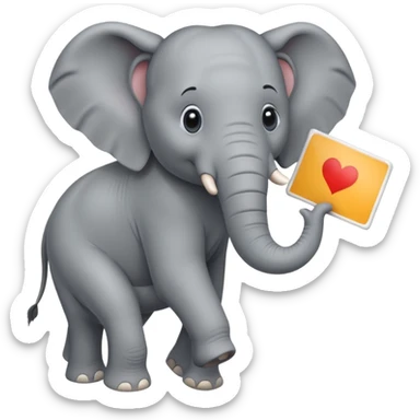 Ein Elefant mit einem kleinen Werbeplakat auf dem Rücken. sticker