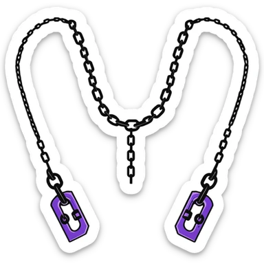 couple connected by a chain sticker