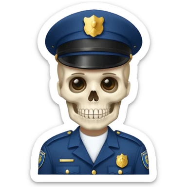 police carsad skeleton sticker