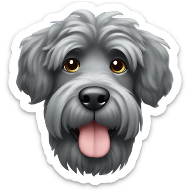 Gray bouvier des Flanders with cropped ears sticker