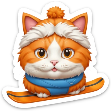 Un chat qui skie sticker