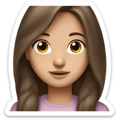 brunette haired girl with lop earred bunny sticker