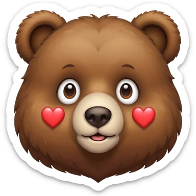 Bear with heart eyes sticker