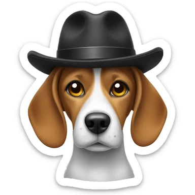 Beagle with a hat  sticker