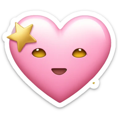 Pink heart with gold stars sticker