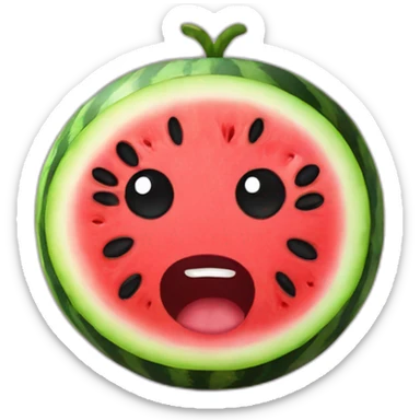 watermelon with eyes and mouth sticker