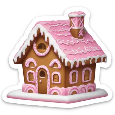 pink gingerbread house sticker