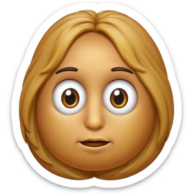 Potato with long hair and eyes sticker