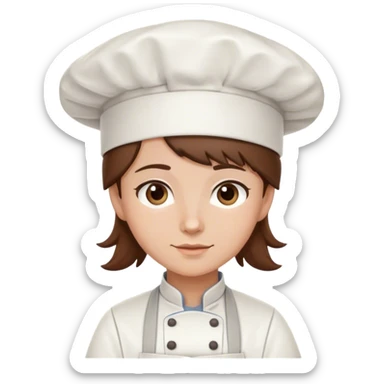 pastelera de cabello marron sticker