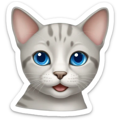 british short-hair cat with blue eyes thumbs up sticker