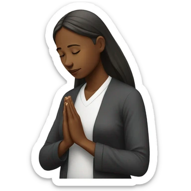Woman praying sticker