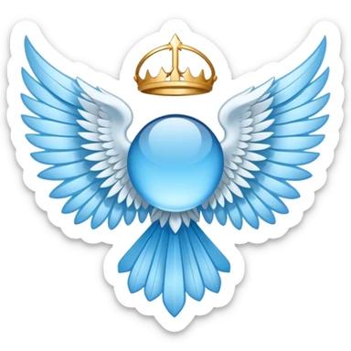 wings emblem holy saint light blue sticker