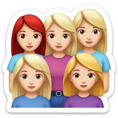 Five fair-skinned girls sticker