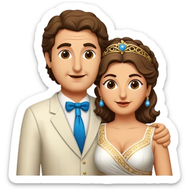 Cinematic Realistic My Big Fat Greek Wedding Pop Culture Emoji, depicting a vibrant celebration of Greek culture rendered with lively textures and festive lighting. sticker