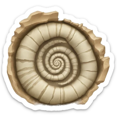 fossilized spiral  sticker