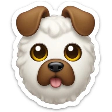 a white and brown poo sticker