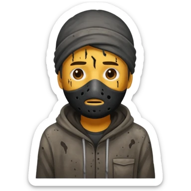 Man in pollution sticker