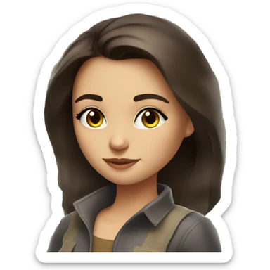 brunette girl with brown eyes with beautiful Ulitskaya holds 3 million dollars in cash in her hands sticker