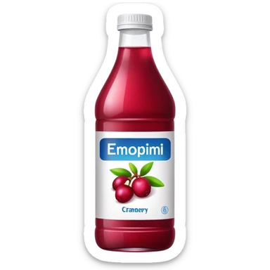 Bottle cranberry juice sticker