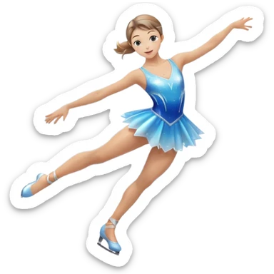 Figure Skater Spinning In A Blur On Ice sticker