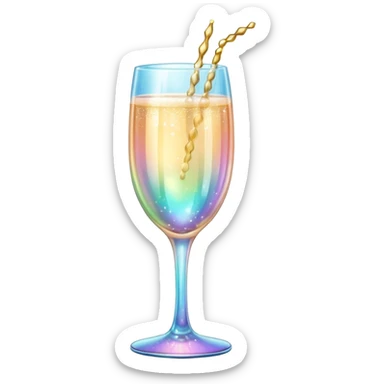 Sparkly glossy Pastel iridescent glass crystal glass cup cheers sticker