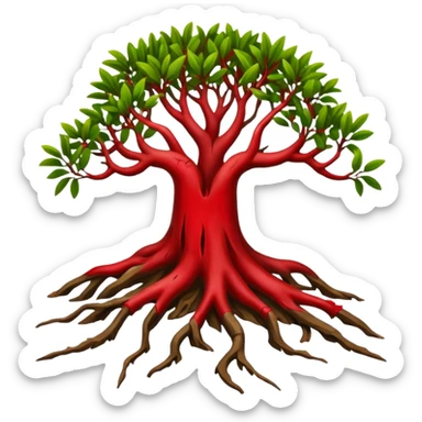 degraded or removed red mangrove and remnoved or cut roots sticker