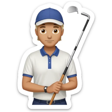 man golfer sticker