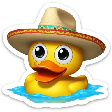 Rubber duckie wearing a sombrero sticker