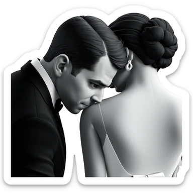 couple in formal attire sticker