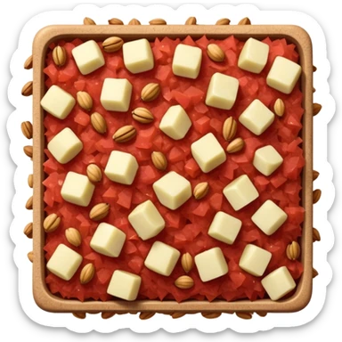 A paste made of grated apple, diced nuts and wine. It's color should resemble a brick sticker