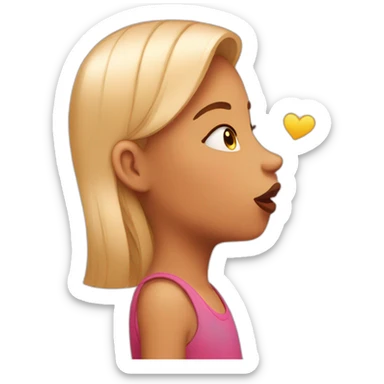 Girl giving kisses sticker