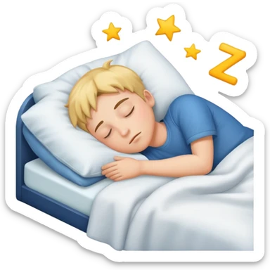boy sleeping with ZZZ symbols above his head sticker