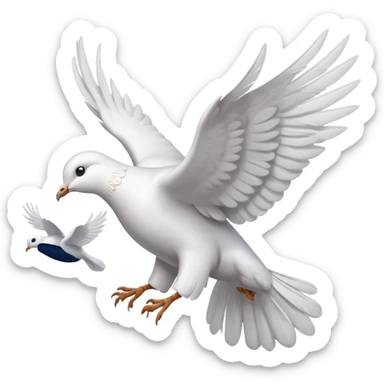 a dove flies with a letter in its paws sticker