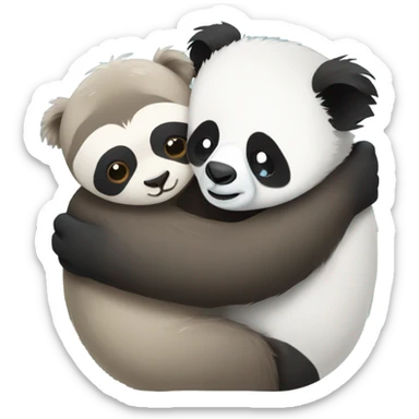sloth and panda and koala hugging  sticker
