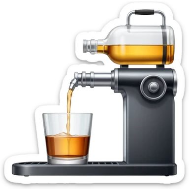 Envasado de botella de licor con boquilla de la maquina para llenado y sin logo en la botella sticker