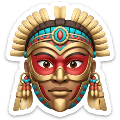 face full maya masked tradational mayan warrior sticker