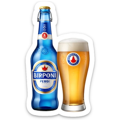 Birra Peroni Nastro azzurro grande in bottiglia da 66 cl
 sticker