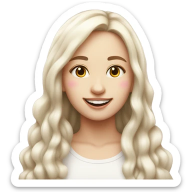 smiling slavic girl with white skin and pink light lips sticker