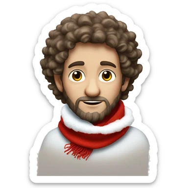 Mr. Tumnus from Narnia wearing a bright red scarf with a dusting of snow on his furry legs  sticker