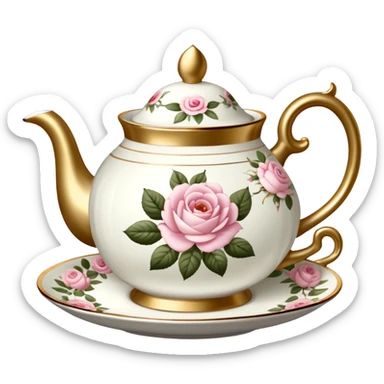 Realistic authentic 1920's Fine china tea set named "English rose' sticker
