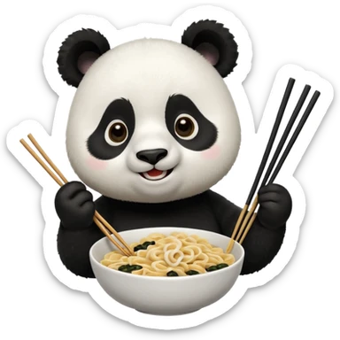 A Kang fu panda eating noodles  sticker