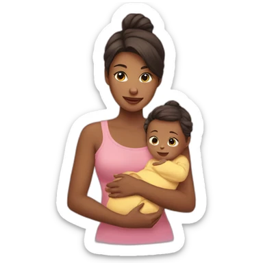 Tai girl with baby sticker