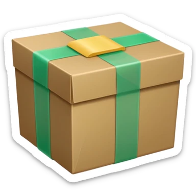 box wrapped in light green scotch tape sticker
