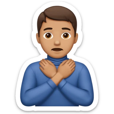 Man with hands gripped around NECK crossed like he is choking sticker