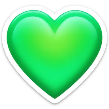 Shiny neon green heart  sticker