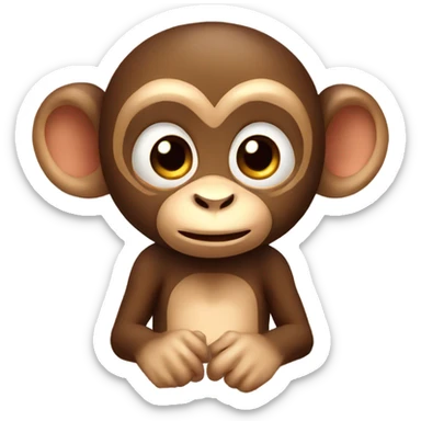cute monkey with bow sticker