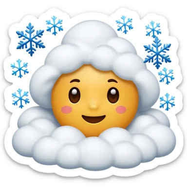 powder snow with snowflakes falling sticker