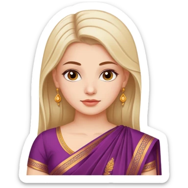 White beautiful girl in saree sticker